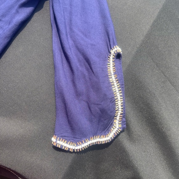 Lilly Pulitzer Sarah True Navy Beaded Embellished Tunic 3/4 Sleeve Dress. - Picture 5 of 11